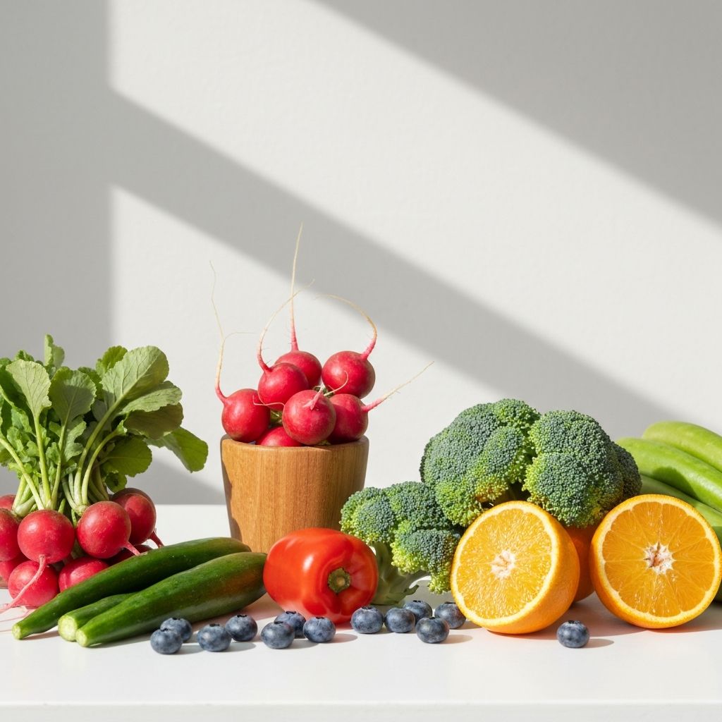 Fresh vegetables and fruits