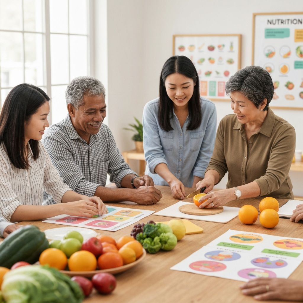 People learning about nutrition